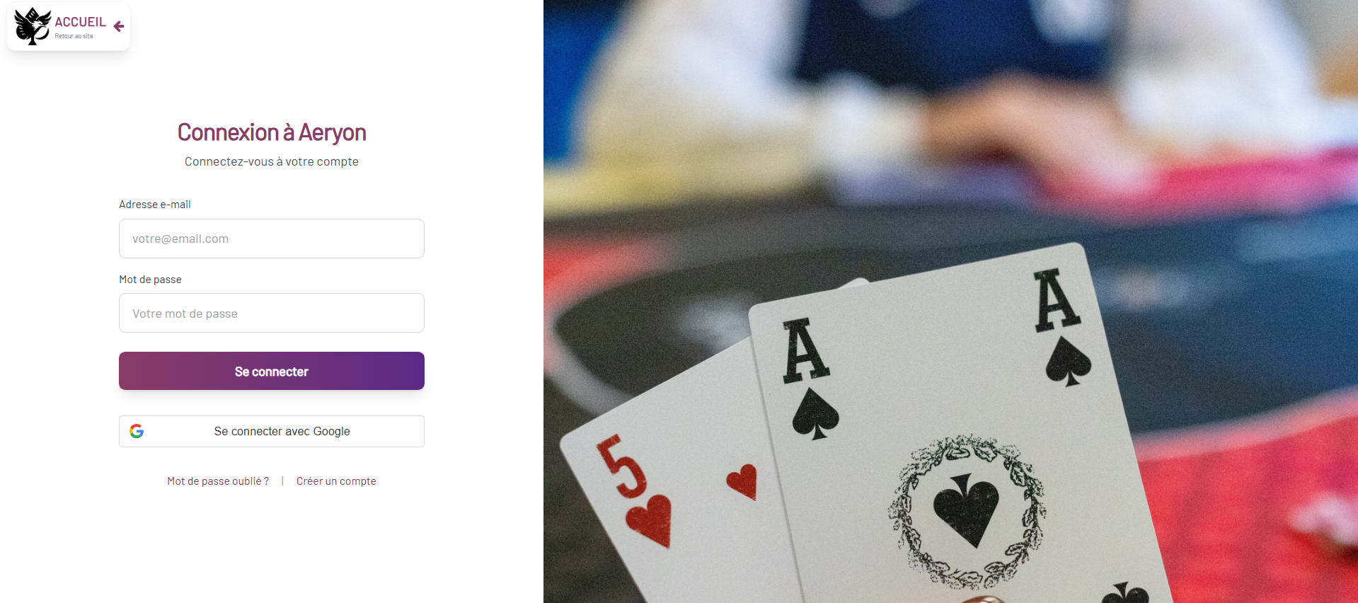 Connexion avec Google